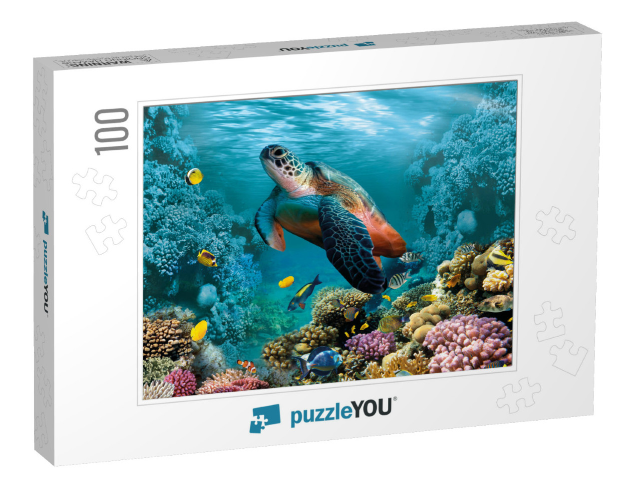 Image for 3D Floor. Underwater World. Turtle. Corals... Jigsaw Puzzle with 100 pieces