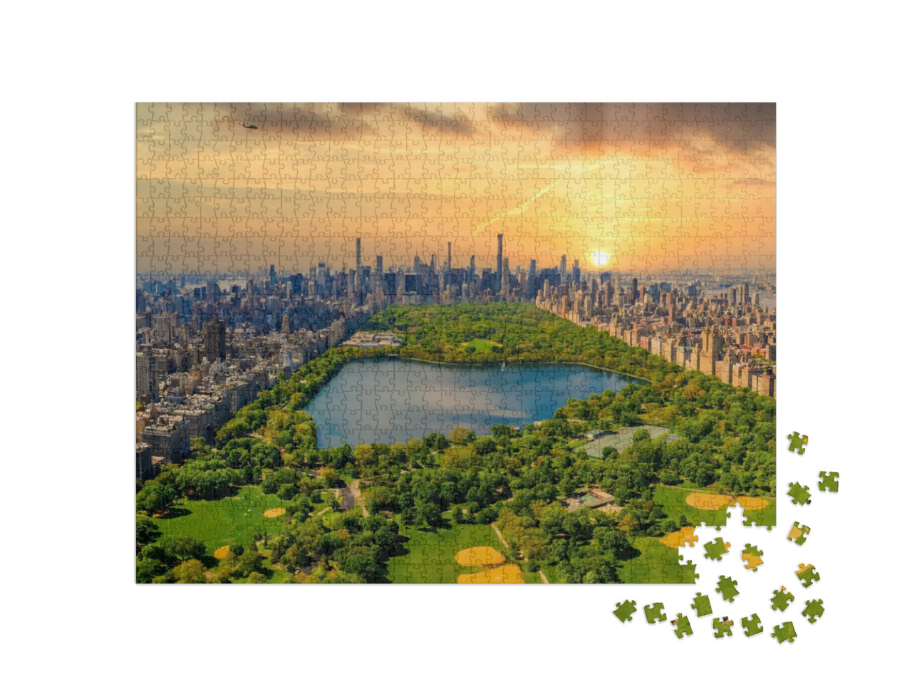 Aerial View of Manhattan New York Looking South Up Centra... Jigsaw Puzzle with 1000 pieces