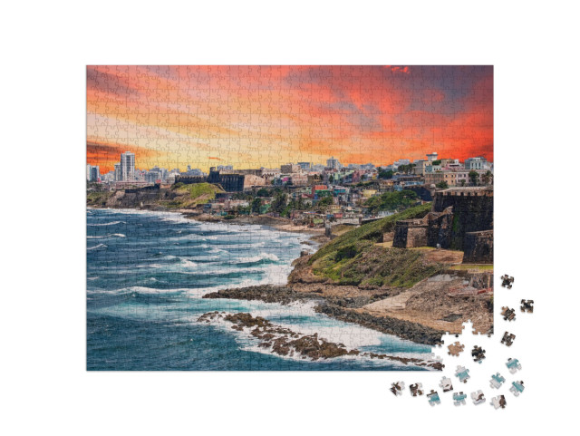 The Rocky Coast of Puerto Rico At El Morro... Jigsaw Puzzle with 1000 pieces