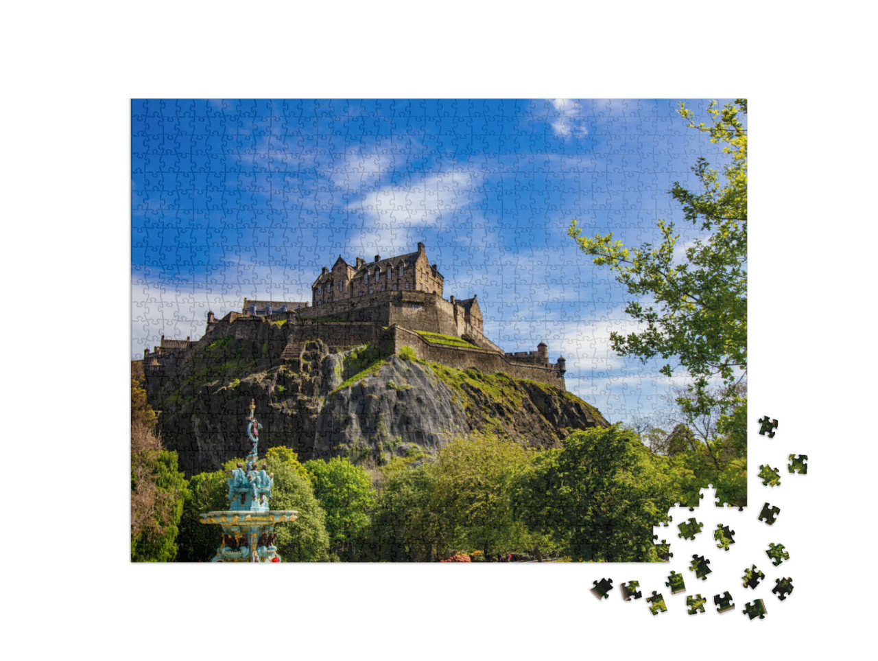 Edinburgh Castle on a Sunny Summer Day... Jigsaw Puzzle with 1000 pieces