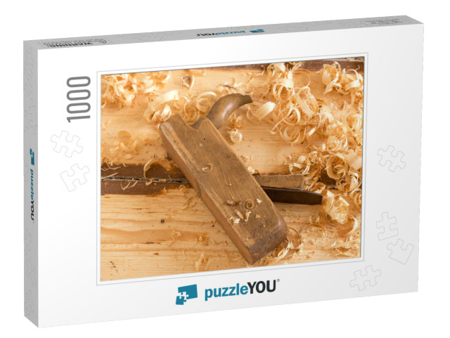 Discarded Old Wooden Hand Plane for Woodworking with Wood... Jigsaw Puzzle with 1000 pieces