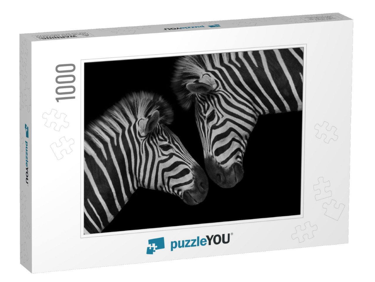 Beautiful Two Couple Zebra Closeup Face... Jigsaw Puzzle with 1000 pieces