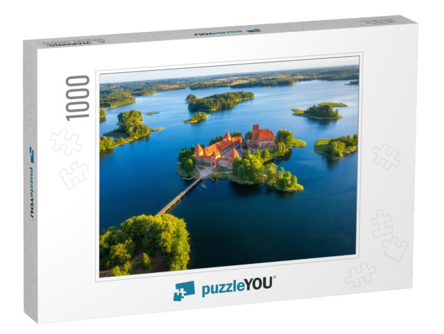 Trakai Castle in Lithuania Aerial View. Green Islands in... Jigsaw Puzzle with 1000 pieces