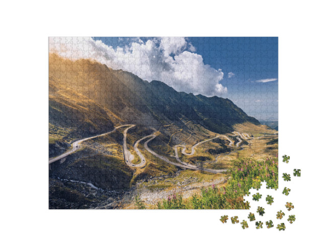 Transfagarasan Pass in Summer. Crossing Carpathian Mounta... Jigsaw Puzzle with 1000 pieces