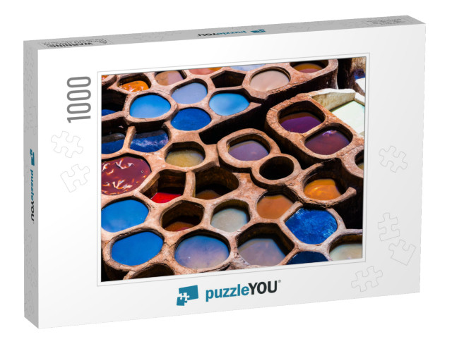 Fez is Also Famous for Its Old Leather Tanneries. Old Tan... Jigsaw Puzzle with 1000 pieces