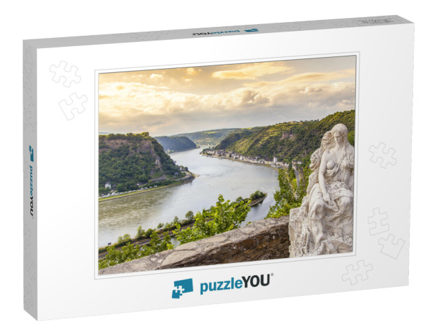 Loreley Figure & Rhine Valley Landscape Pop View Sankt Go... Jigsaw Puzzle