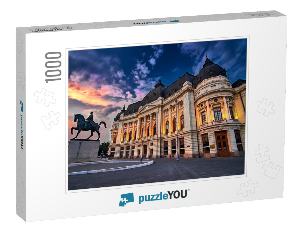 Bucharest At Sunset. Calea Victoriei, National Library... Jigsaw Puzzle with 1000 pieces