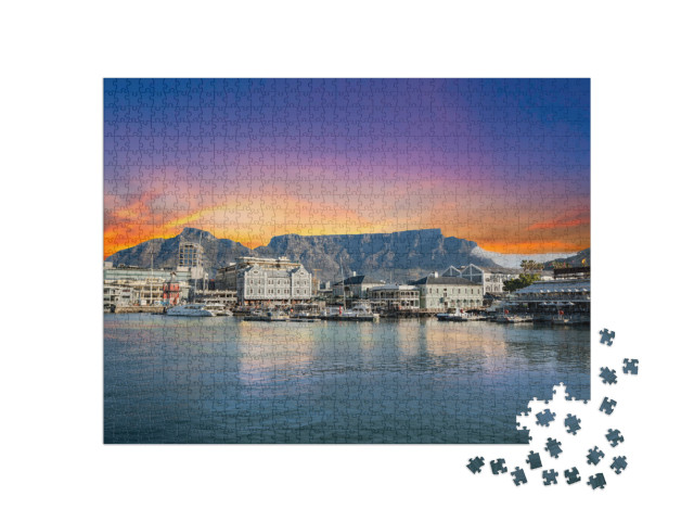 Table Mountain Waterfront Boats & Shops in Cape Town Sout... Jigsaw Puzzle with 1000 pieces