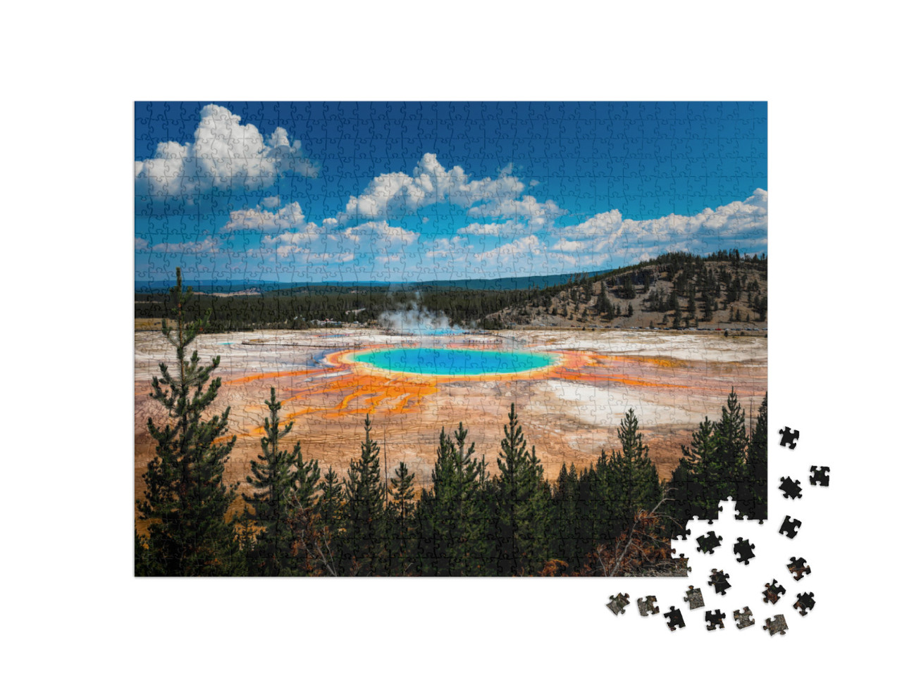 Grand Prismatic Spring View At Yellowstone National Park... Jigsaw Puzzle with 1000 pieces