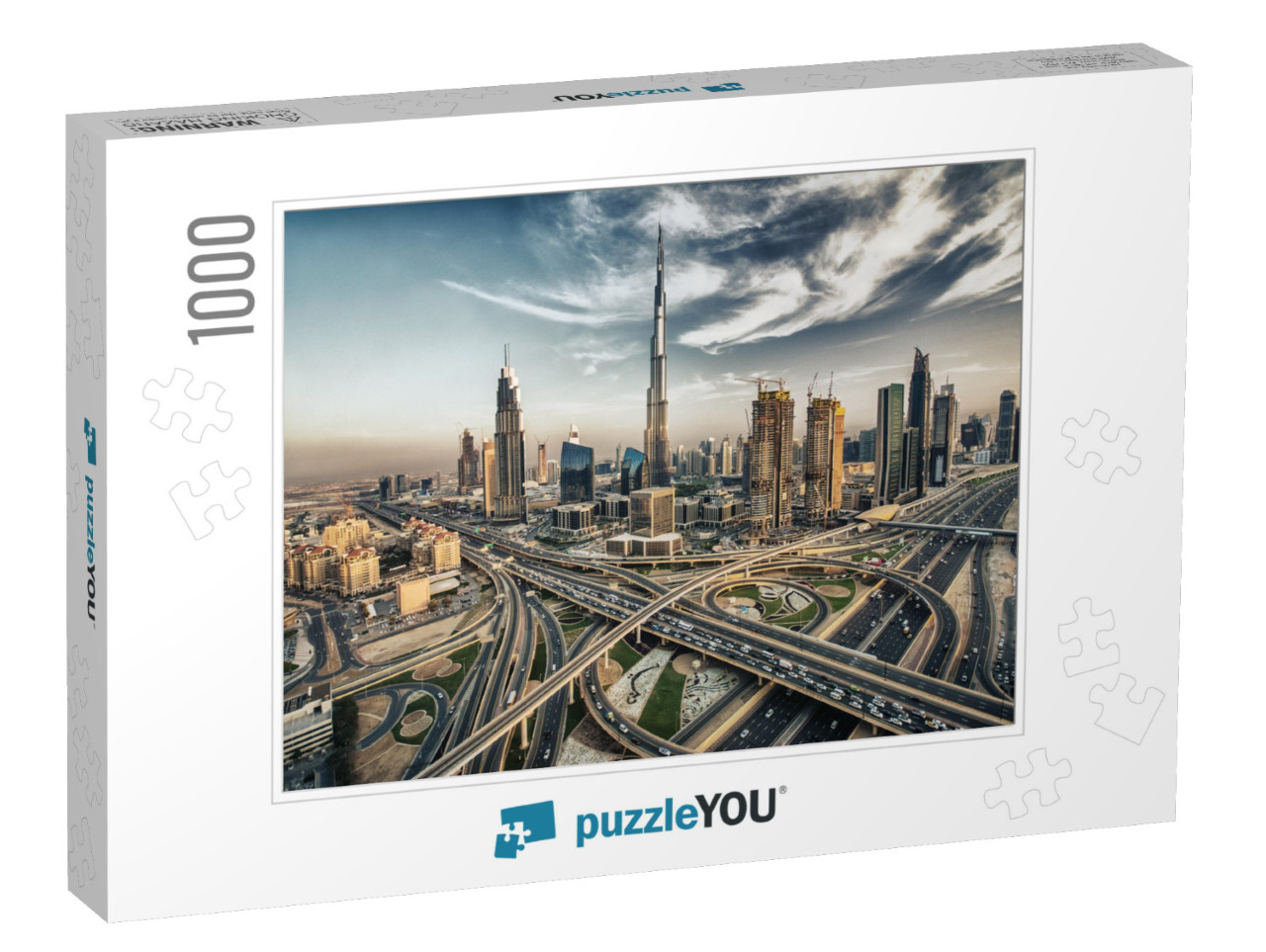 Hdr Photo of Dubai Skyline with Beautiful City Close to I... Jigsaw Puzzle with 1000 pieces