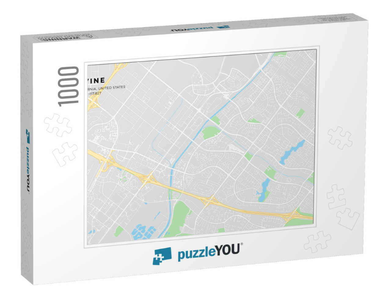 Printable Street Map of Irvine Including Highways, Major... Jigsaw Puzzle with 1000 pieces