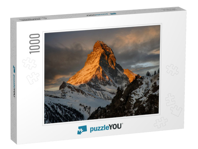 Scenic Sunrise View of Matterhorn, One of the Most Famous... Jigsaw Puzzle with 1000 pieces