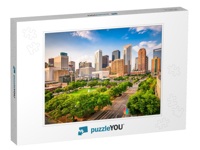 Houston, Texas, USA Downtown City Skyline Over Root Square... Jigsaw Puzzle