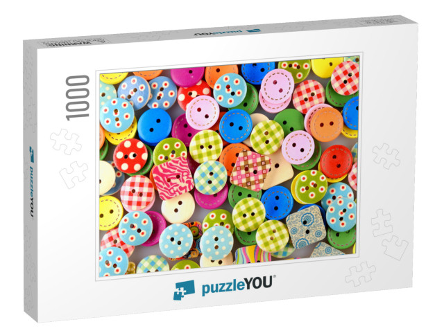 Sewing Buttons Background... Jigsaw Puzzle with 1000 pieces