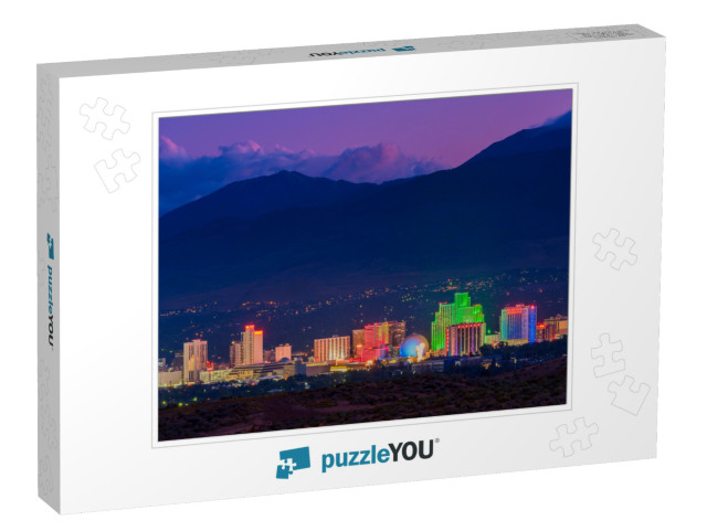 Skyline of Reno Nevada USA At Dusk... Jigsaw Puzzle