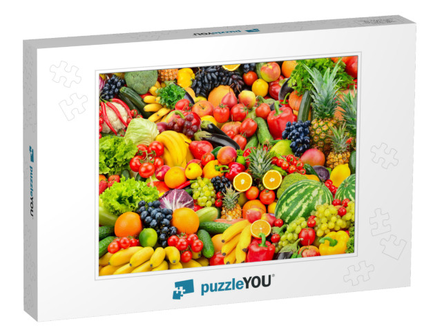 Assorted Fresh Ripe Fruits & Vegetables. Food Concept Bac... Jigsaw Puzzle