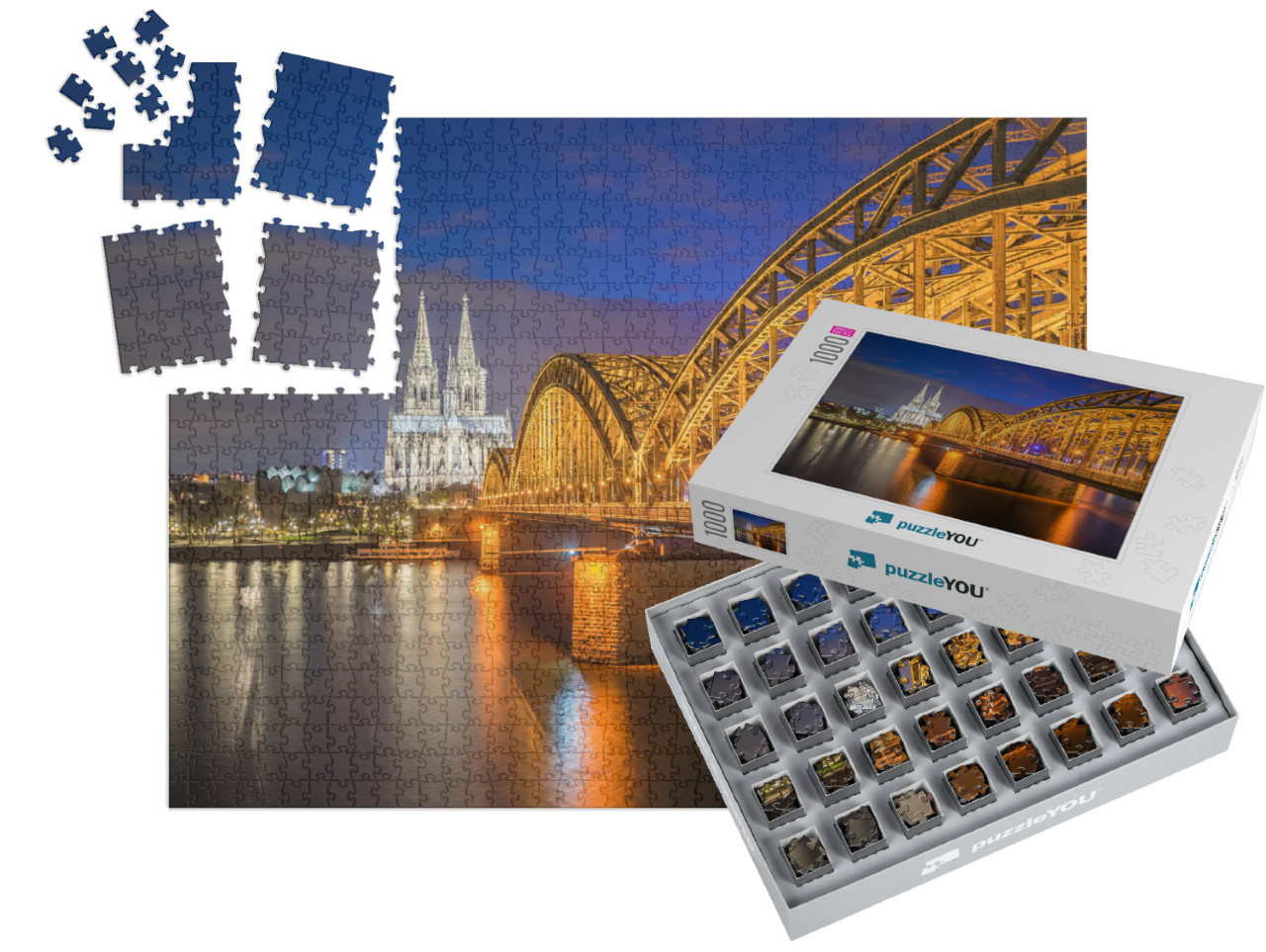 Night View of Cologne Cathedral in Cologne, Germany... | SMART SORTED® | Jigsaw Puzzle with 1000 pieces