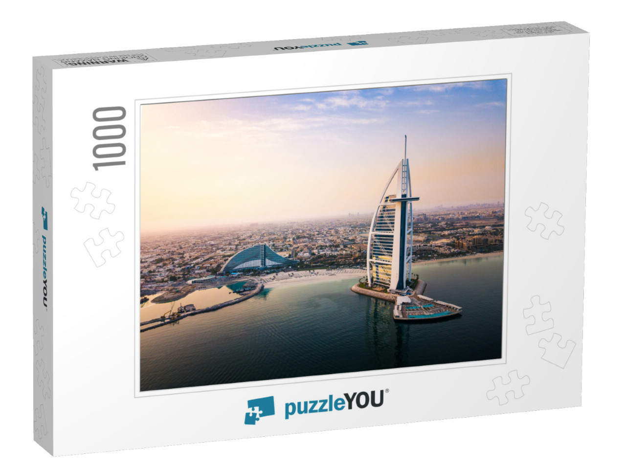 Dubai Seaside Skyline & Burj Al Arab Luxury Hotel Aerial... Jigsaw Puzzle with 1000 pieces