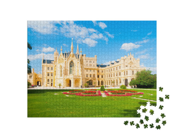 Lednice Chateau on Sunny Summer Day, Moravia, Czech Repub... Jigsaw Puzzle with 1000 pieces