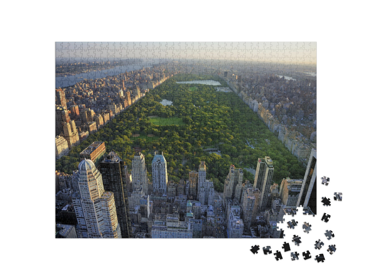 Central Park Aerial View, Manhattan, New York Park is Sur... Jigsaw Puzzle with 1000 pieces