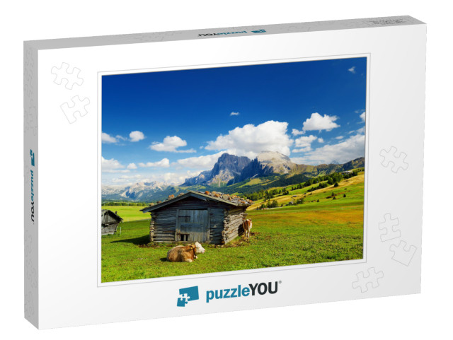 Cows in Seiser Alm, the Largest High Altitude Alpine Mead... Jigsaw Puzzle