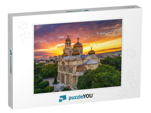 Colorful Sunset Over the Cathedral of the Assumption in V... Jigsaw Puzzle