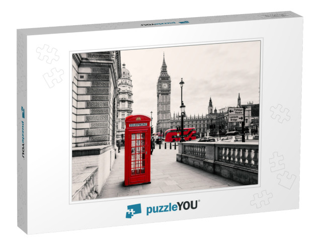 Red Telephone Booth in London... Jigsaw Puzzle