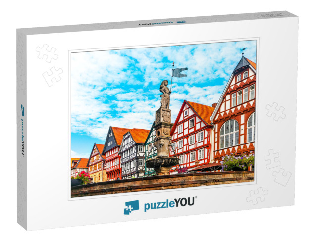 Roland Fountain on the Marketplace of Fritzlar, Kassel Re... Jigsaw Puzzle