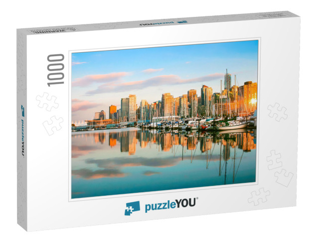 Beautiful View of Vancouver Skyline with Harbor At Sunset... Jigsaw Puzzle with 1000 pieces