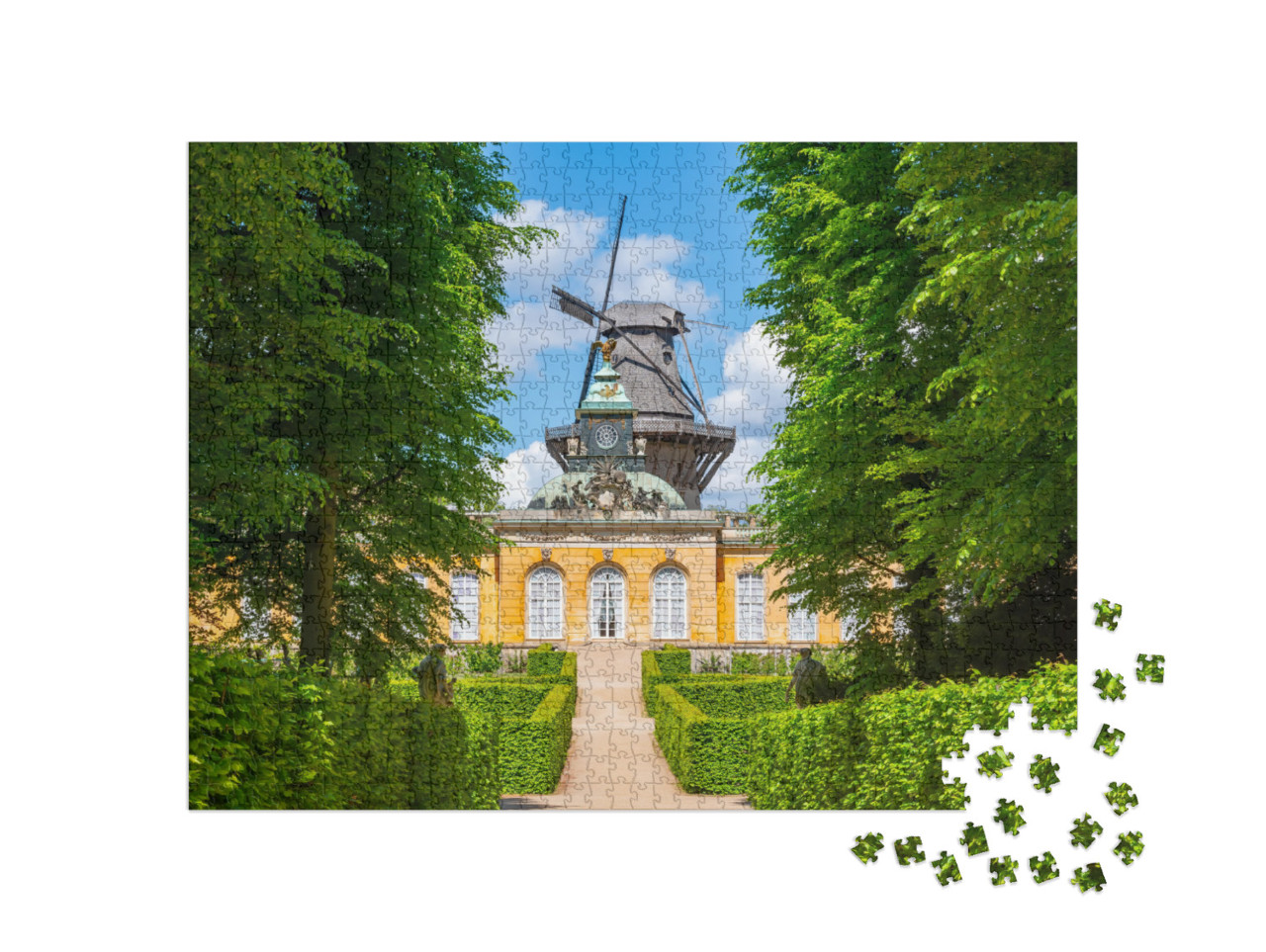 New Chambers Neue Kammern Palace & Windmill Windmuhle in... Jigsaw Puzzle with 1000 pieces