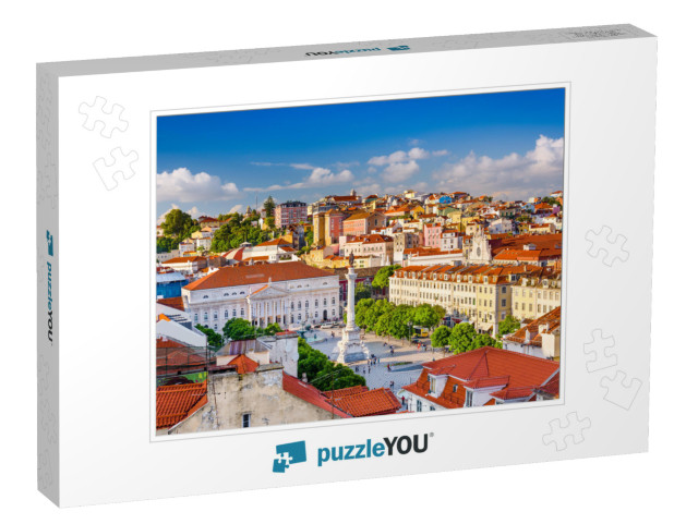 Lisbon, Portugal Skyline View Over Rossio Square... Jigsaw Puzzle