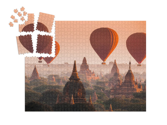 Hot Air Balloon Over Plain of Bagan in Misty Morning, Mya... | SMART SORTED® | Jigsaw Puzzle with 1000 pieces