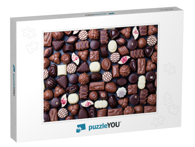 Assortment of Fine Chocolate Candies, White, Dark & Milk... Jigsaw Puzzle