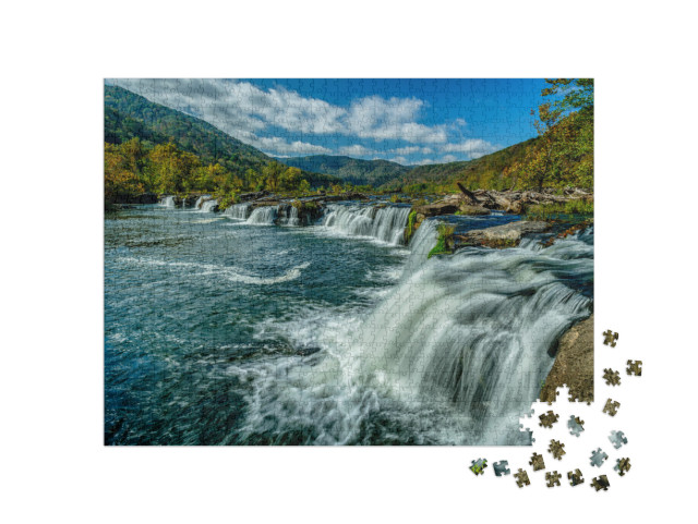 Sandstone Falls, New River Gorge National Park & Preserve... Jigsaw Puzzle with 1000 pieces