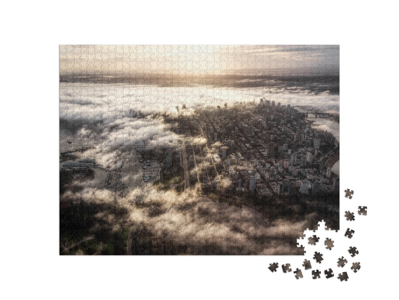 Downtown Vancouver, British Columbia, Canada. Aerial View... Jigsaw Puzzle with 1000 pieces