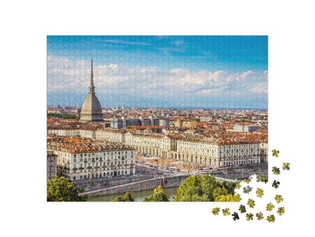 View of Turin City Center with Landmark of Mole Antonelli... Jigsaw Puzzle with 1000 pieces