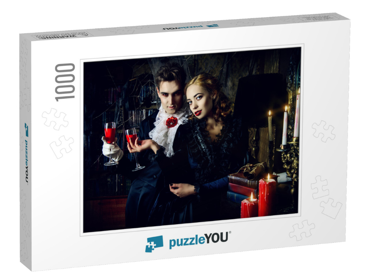 Beautiful Man & Woman Vampires Dressed in Medieval Clothi... Jigsaw Puzzle with 1000 pieces