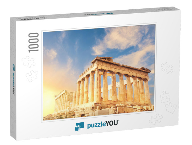 Acropolis in Athens, Greece. Parthenon Temple on a Sunset... Jigsaw Puzzle with 1000 pieces