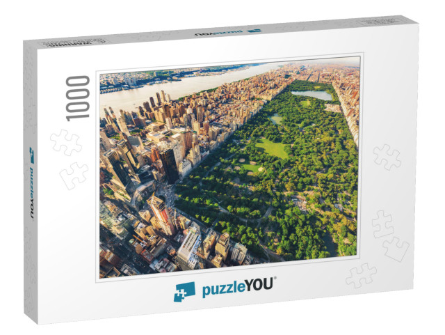 Aerial View of Manhattan New York Looking North Up Centra... Jigsaw Puzzle with 1000 pieces