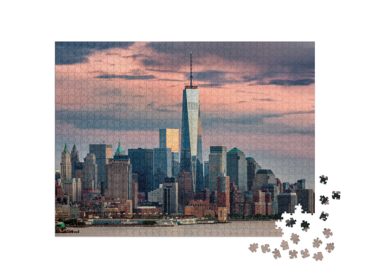 Lower Manhattan & One World Trade Center in New York City... Jigsaw Puzzle with 1000 pieces