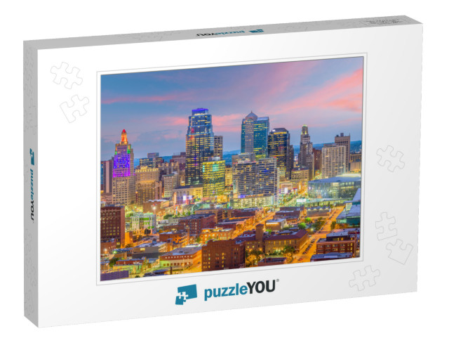 Kansas City, Missouri, USA Downtown Cityscape At Twilight... Jigsaw Puzzle