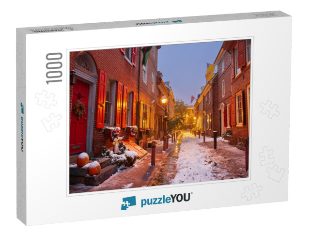 Philadelphia, Pennsylvania, USA At Elfreths Alley in Winte... Jigsaw Puzzle with 1000 pieces