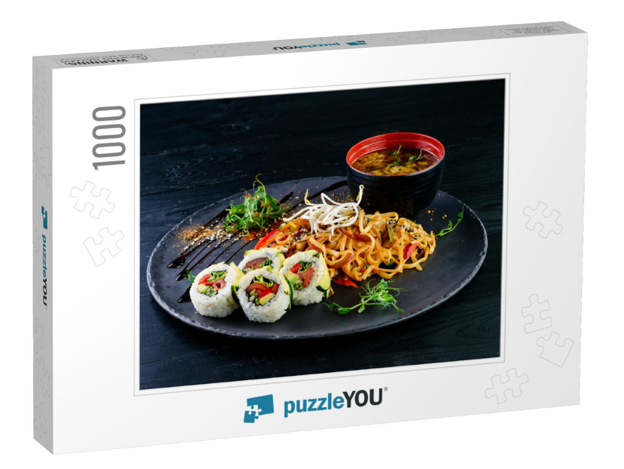 Asian Food Table with Various Kind of Chinese Food, Noodl... Jigsaw Puzzle with 1000 pieces