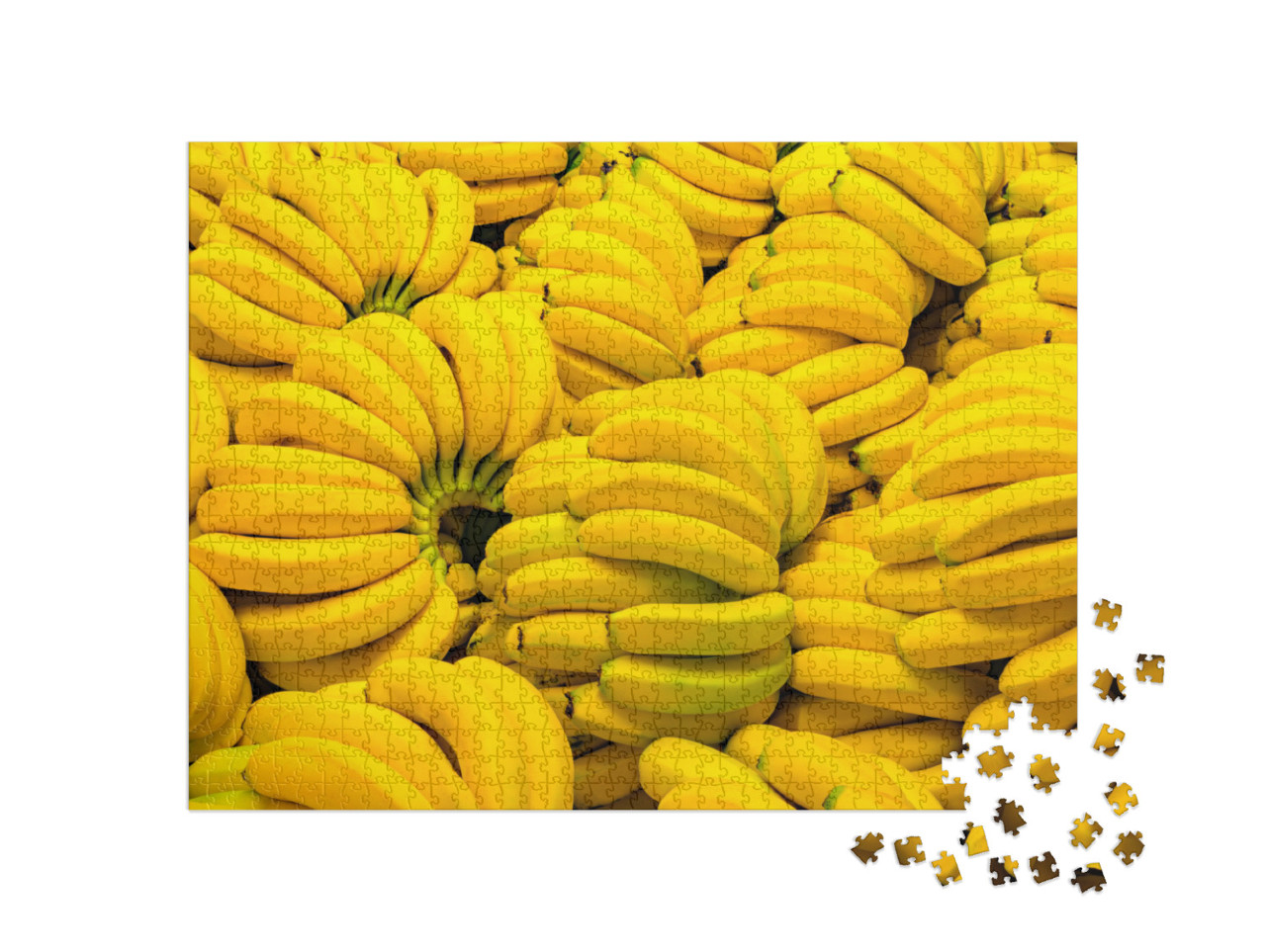 Fresh Banana Yellow Background in the Fruit Market... Jigsaw Puzzle with 1000 pieces