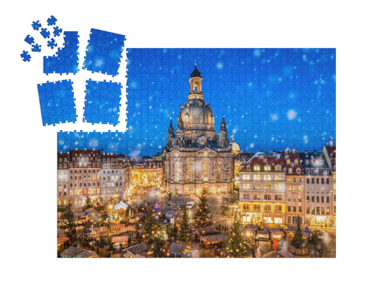 Traditional German Christmas Market in Front of the Dresd... | Jigsaw Puzzle Advent Calendar