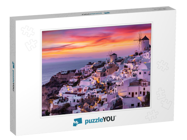 The Village of Oia on Santorini Island in Greece During a... Jigsaw Puzzle