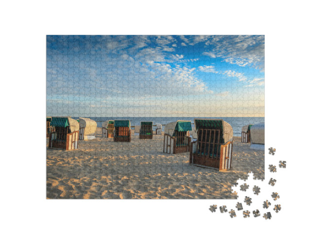 Beach Chairs At the Beach of Usedom Island, Germany... Jigsaw Puzzle with 1000 pieces