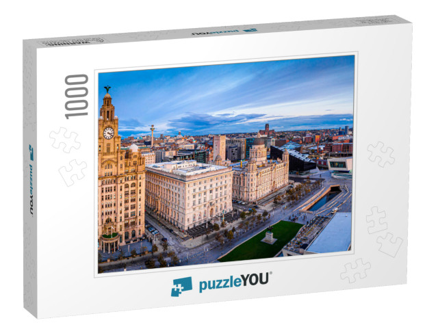 Aerial View of the City of Liverpool in United Kingdom... Jigsaw Puzzle with 1000 pieces