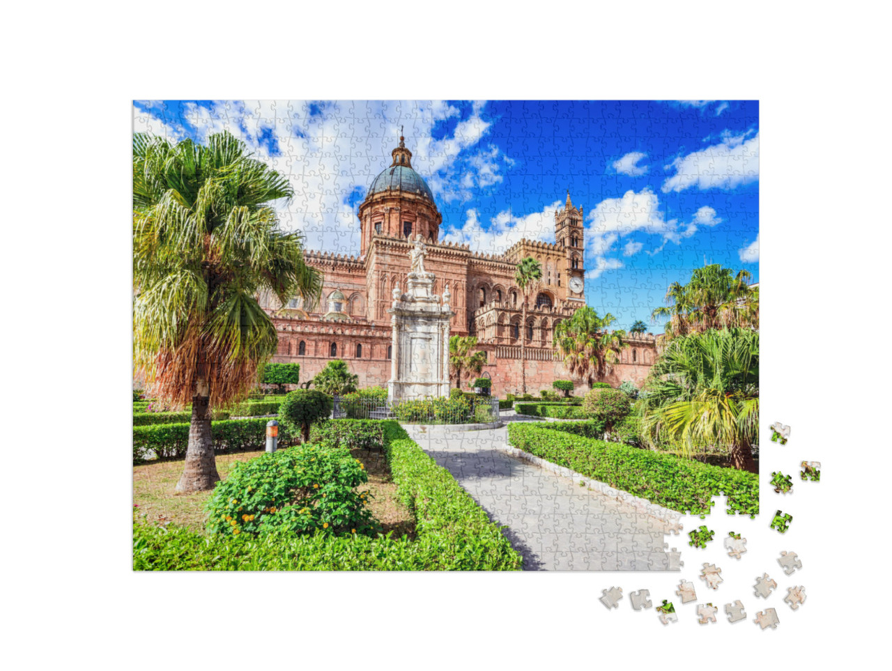 Palermo, Sicily. Twilight View Norman Cathedral of Assump... Jigsaw Puzzle with 1000 pieces