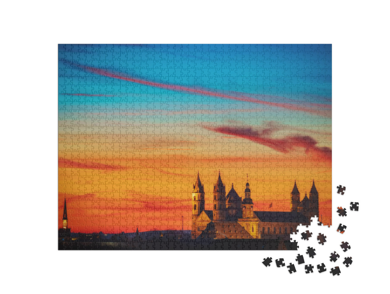 Dom St. Peter Zu Worms During Dusk... Jigsaw Puzzle with 1000 pieces